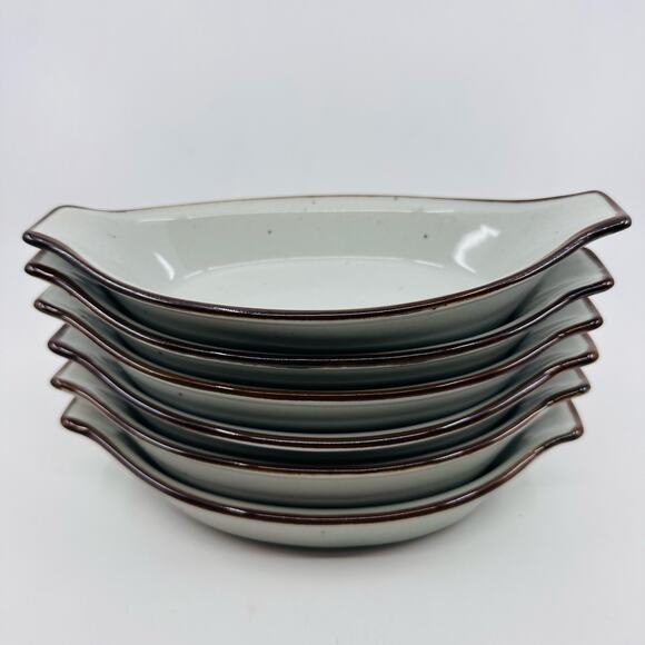 VTG Stoneware Set Cream Speckled 6 Bakers 5 Mugs Vintage Serveware Bakeware 11Pc - Picture 12 of 15